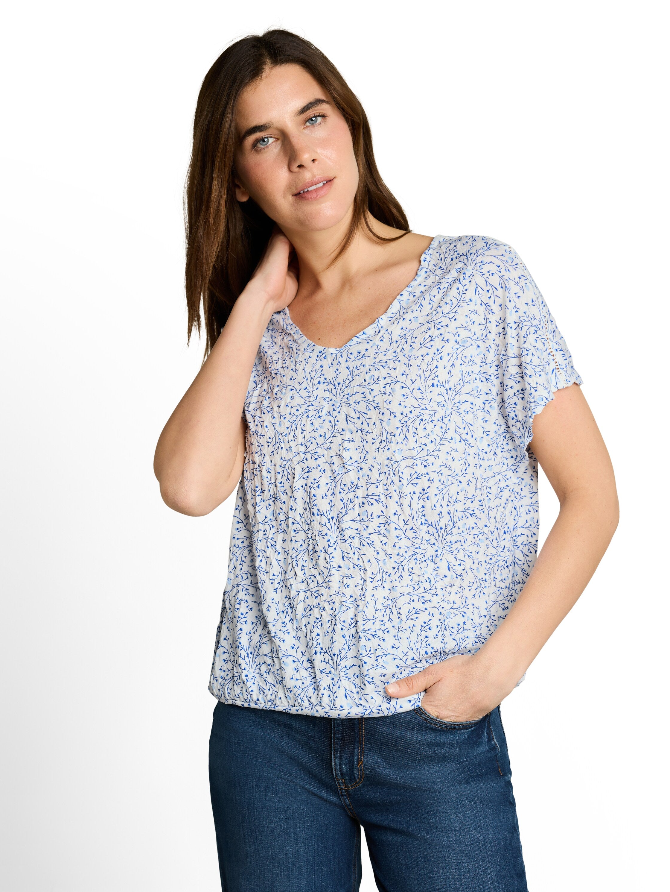 Crinkle T-Shirt mit Muster