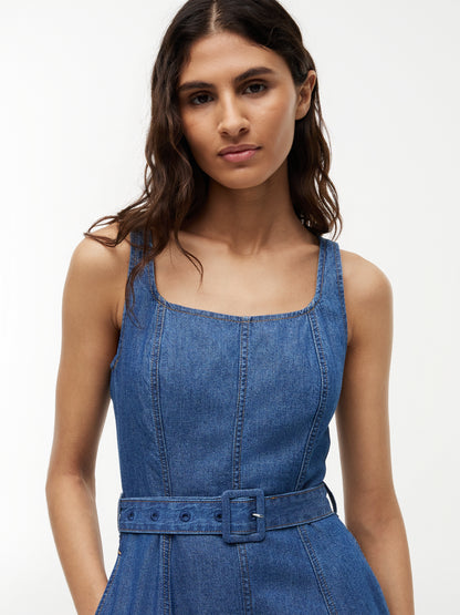 BELTED F&amp;F MIDI DRESS TORY NS