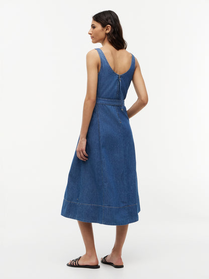 BELTED F&amp;F MIDI DRESS TORY NS