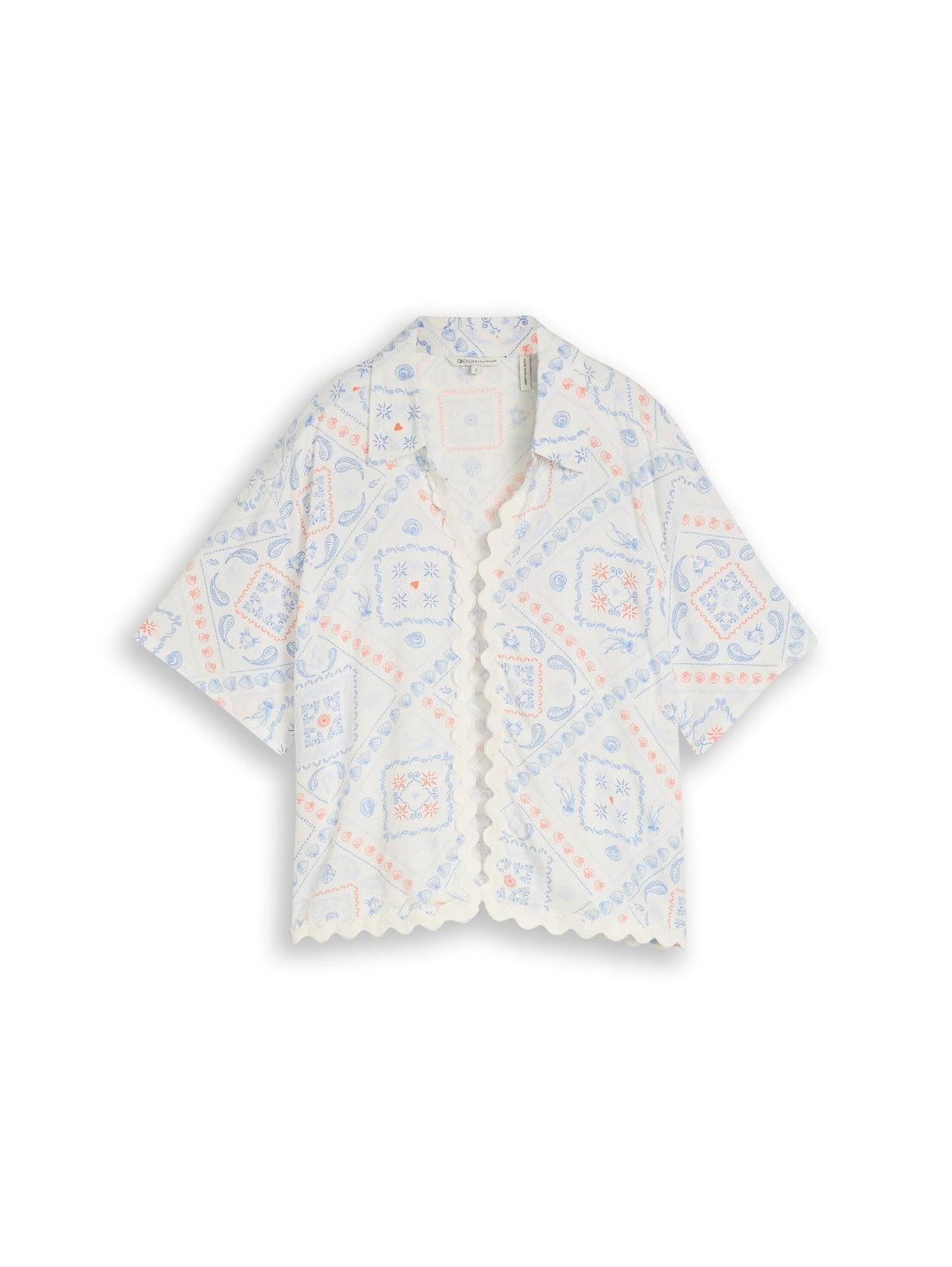 Boxy Fit Bluse mit Leinenanteil