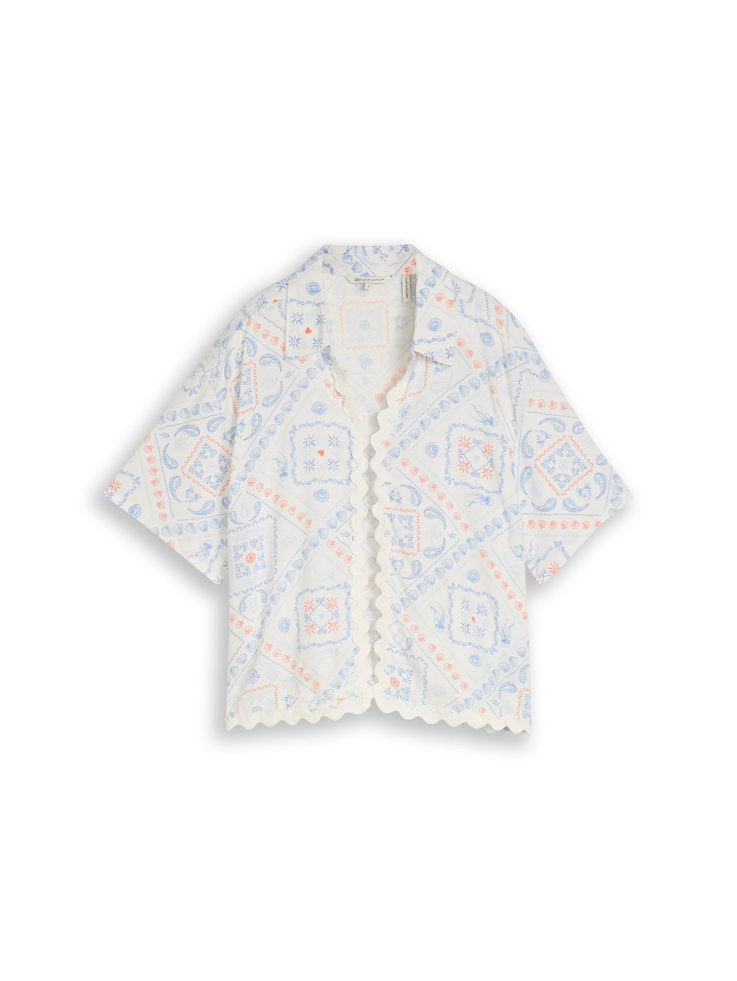 Boxy Fit Bluse mit Leinenanteil