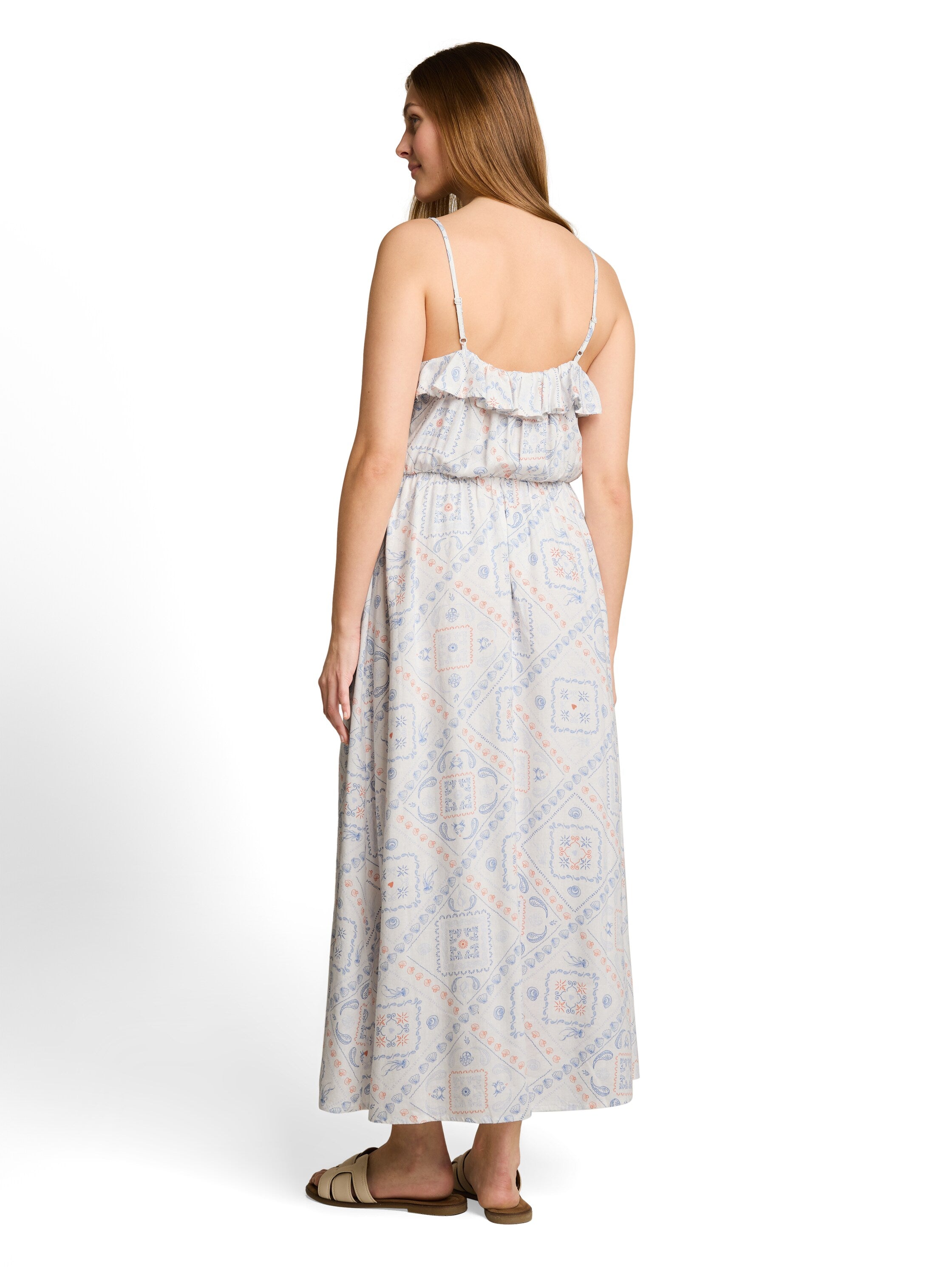Midi-Kleid mit Leinenanteil