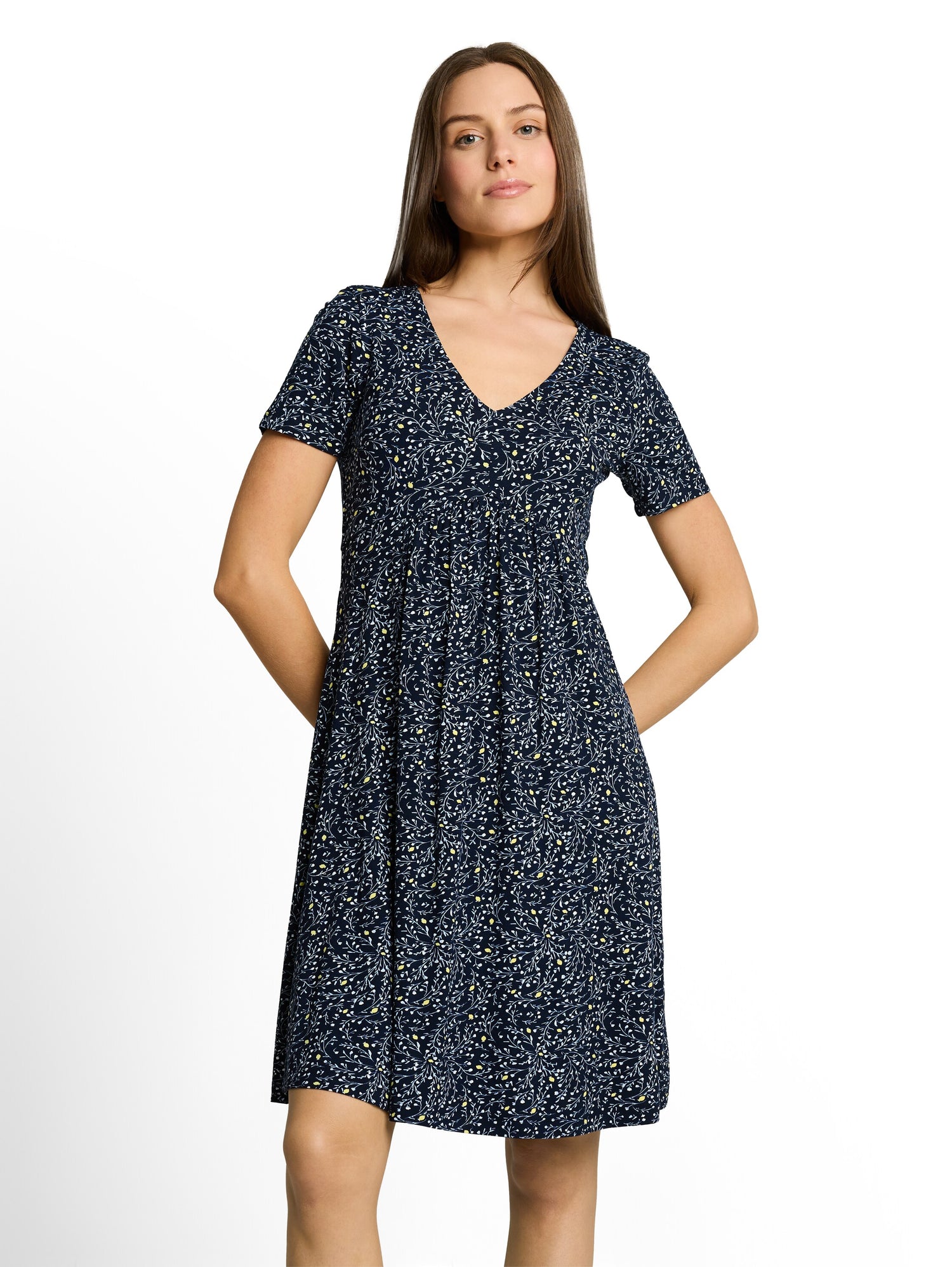 Jerseykleid mit V-Ausschnitt