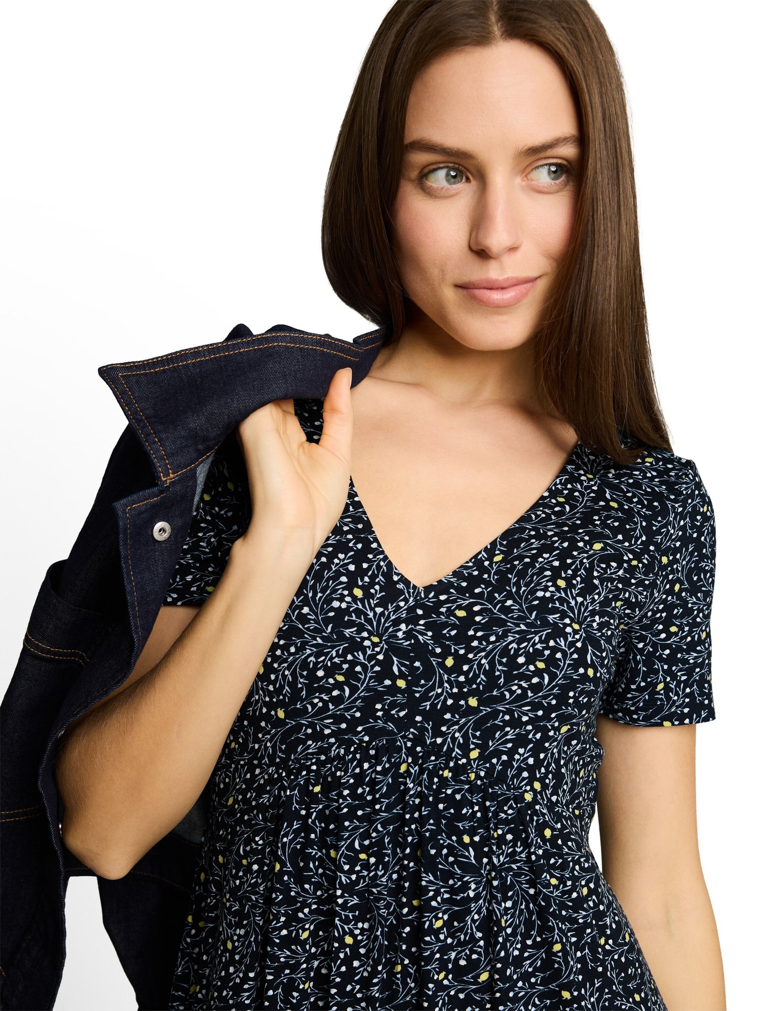 Jerseykleid mit V-Ausschnitt