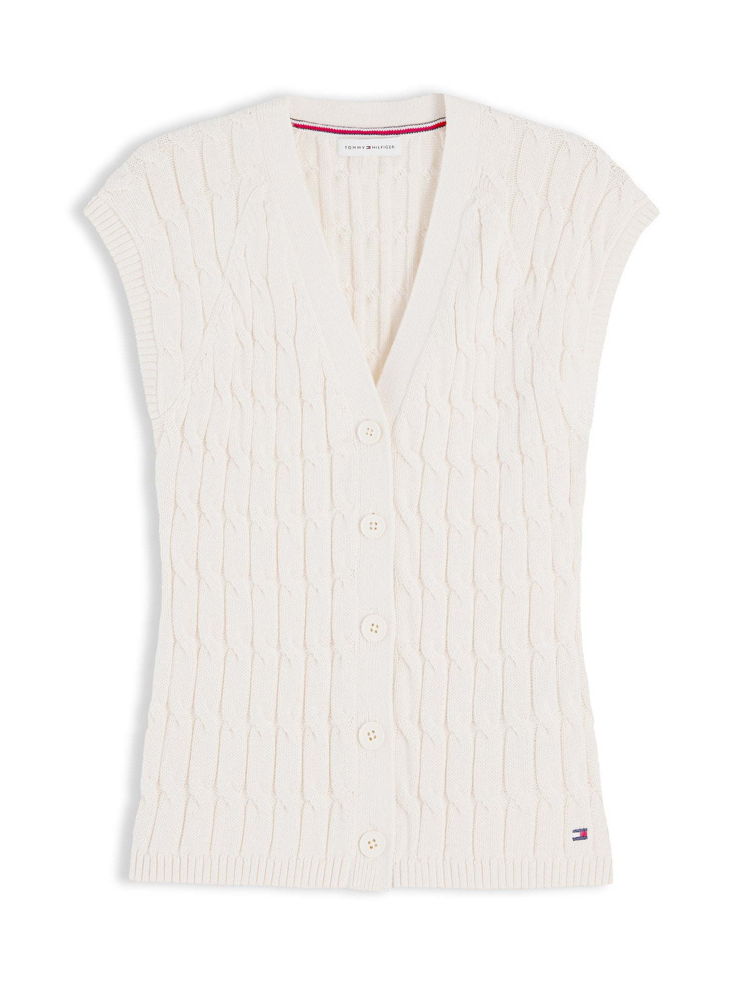 MID GG CABLE VEST CARDI