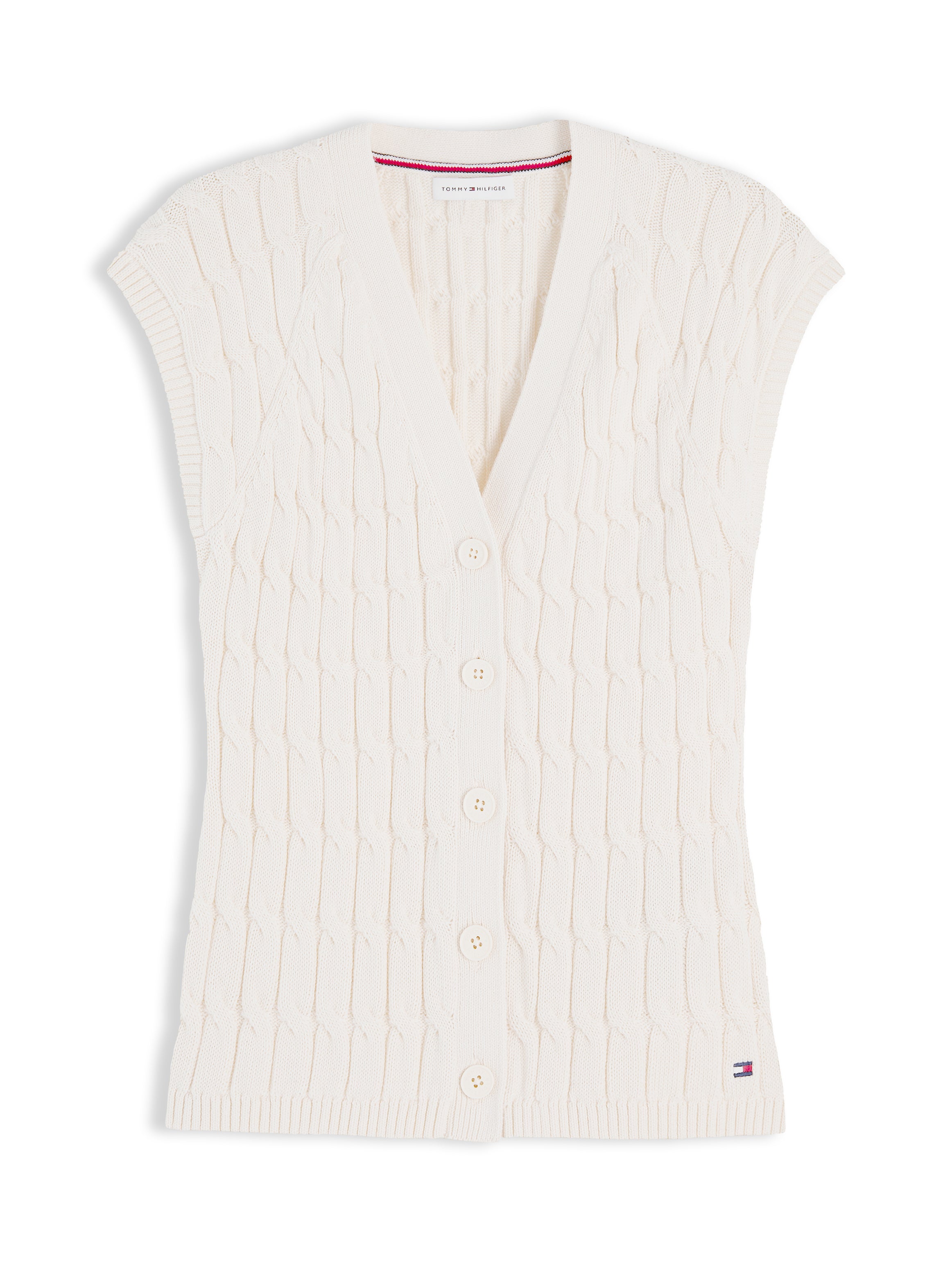 MID GG CABLE VEST CARDI