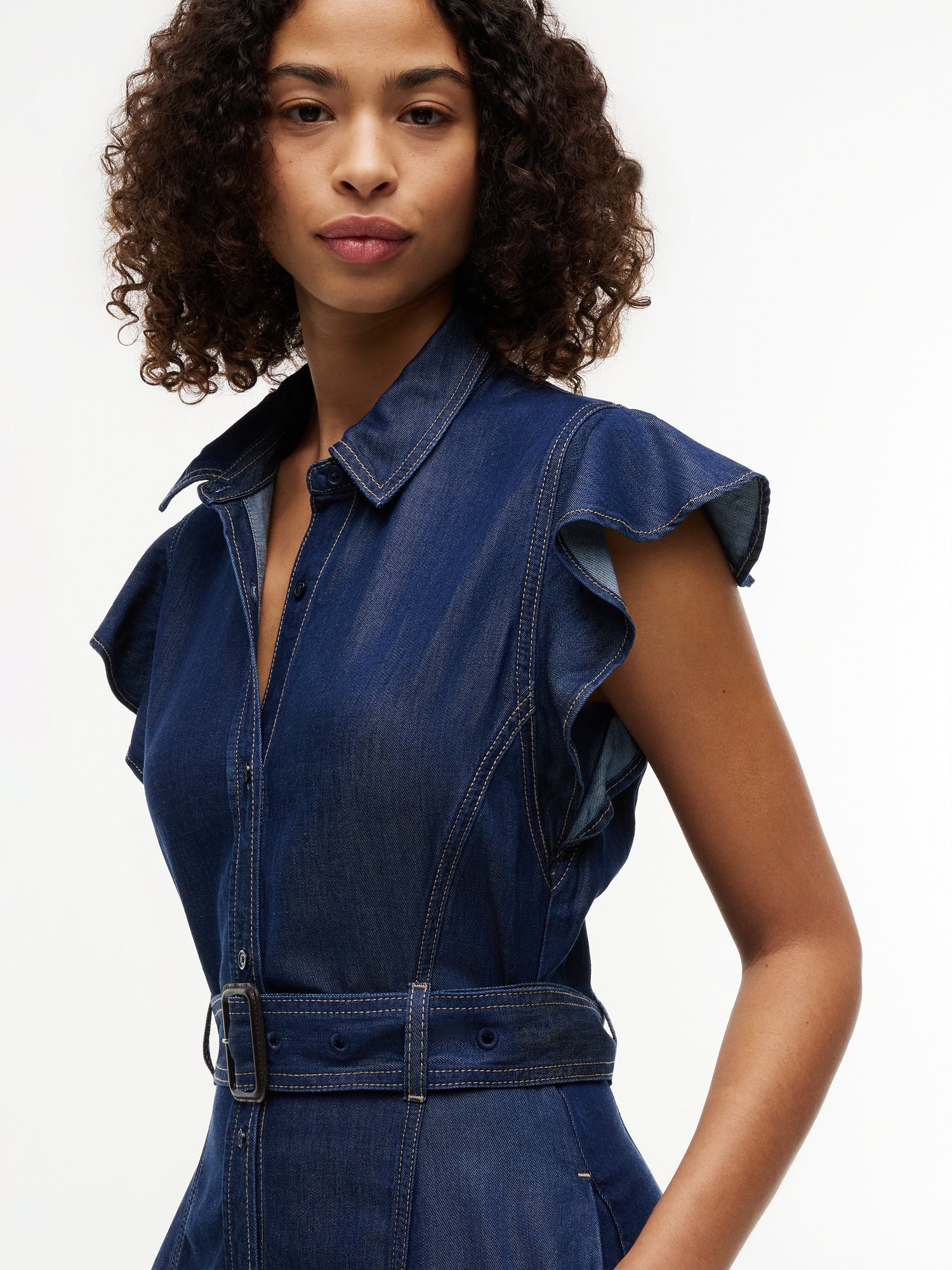 VOLANT F&amp;F MIDI DRESS LENY SS