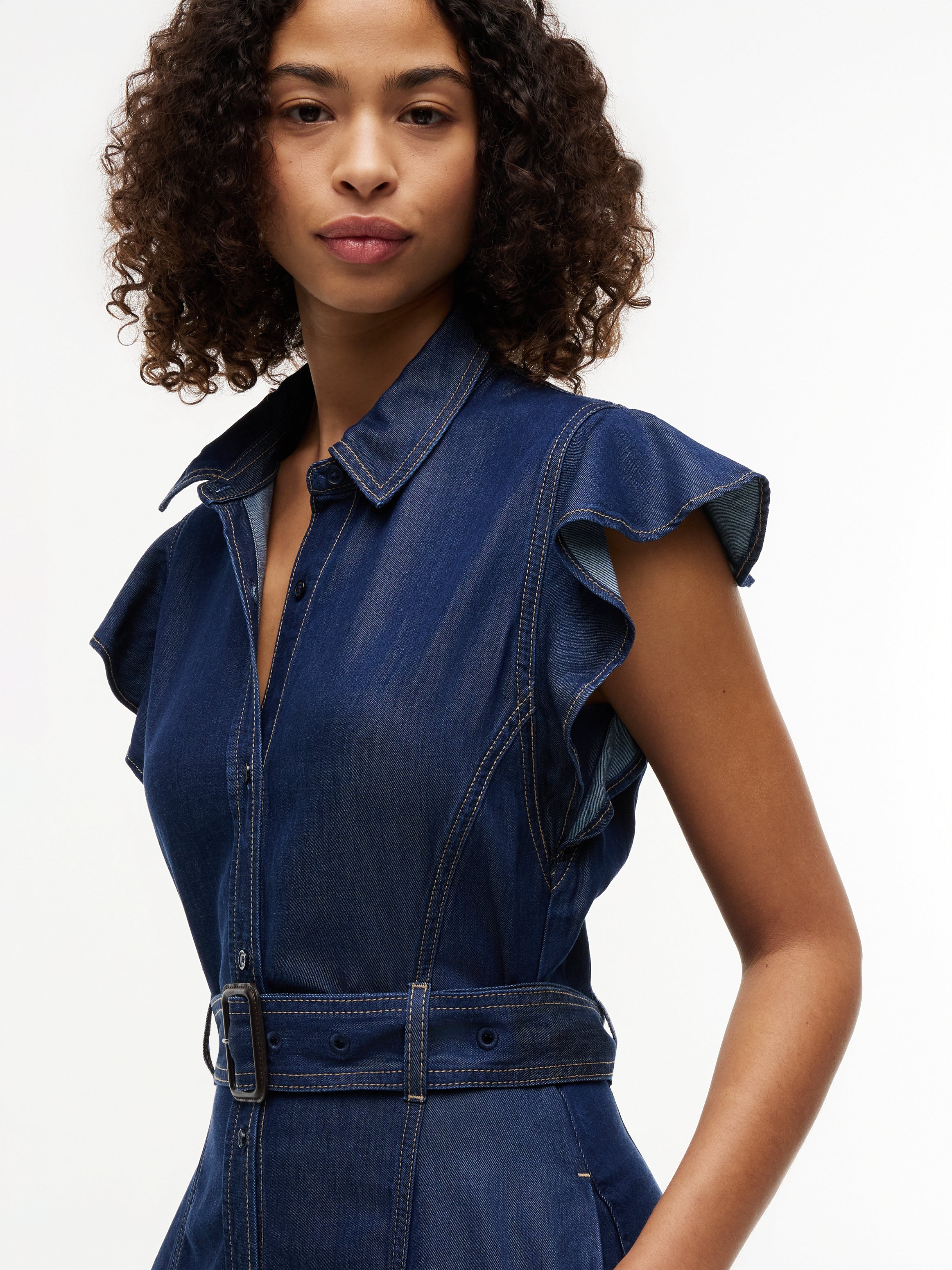 VOLANT F&amp;F MIDI DRESS LENY SS
