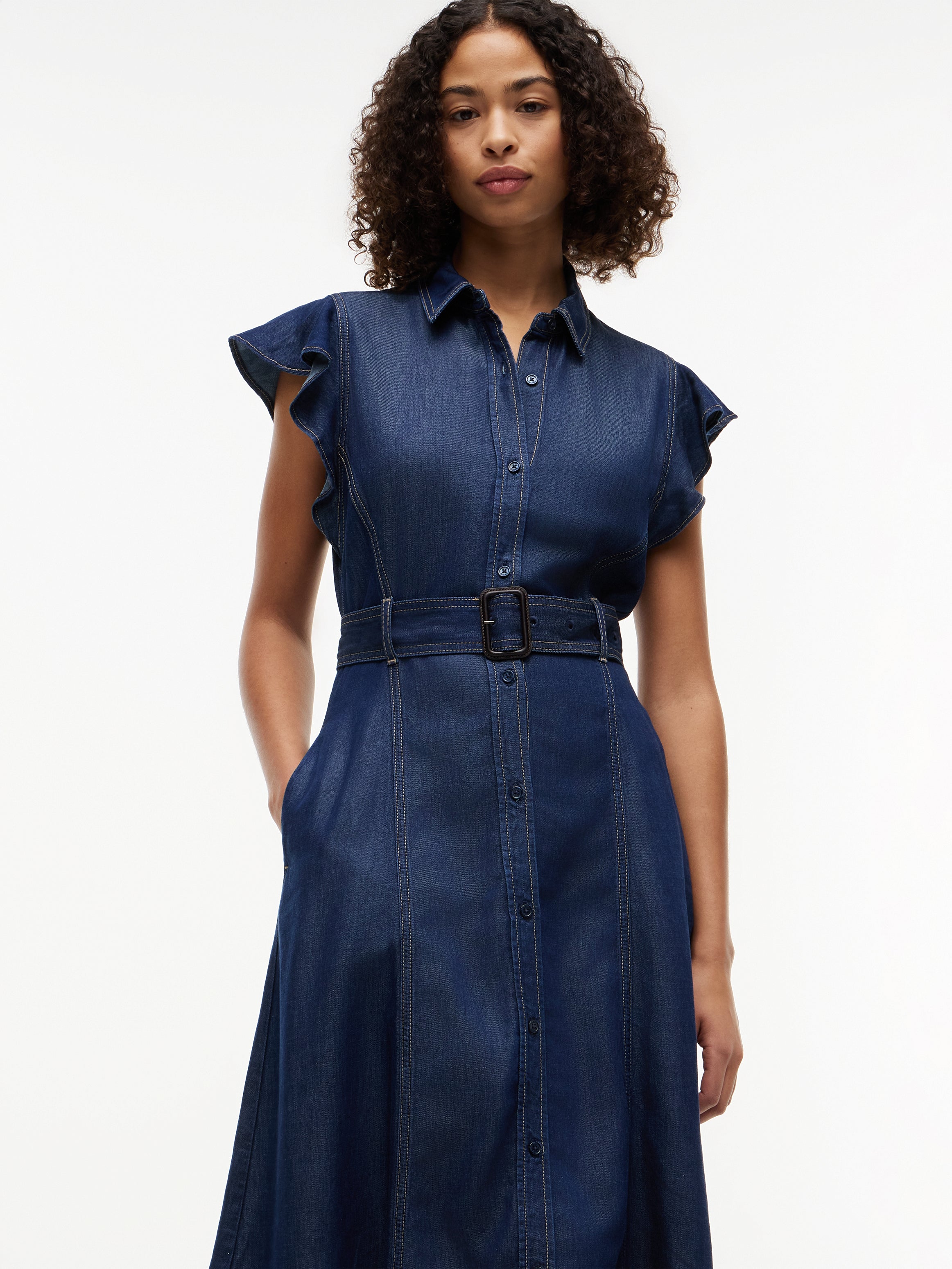 VOLANT F&amp;F MIDI DRESS LENY SS