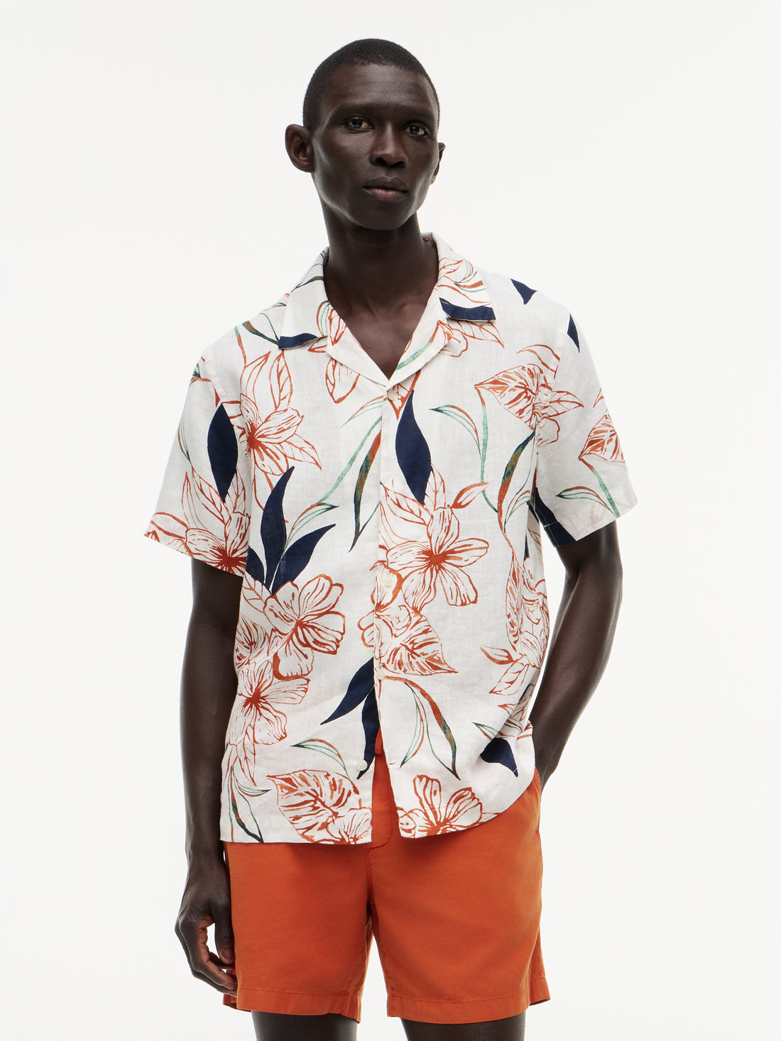 LINEN RESORT PRT SS RF SHIRT