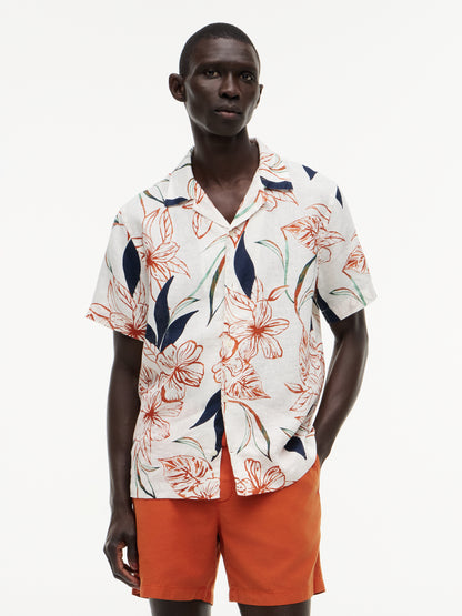 LINEN RESORT PRT SS RF SHIRT