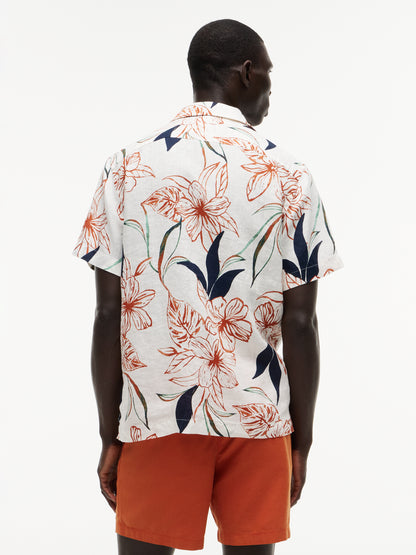 LINEN RESORT PRT SS RF SHIRT