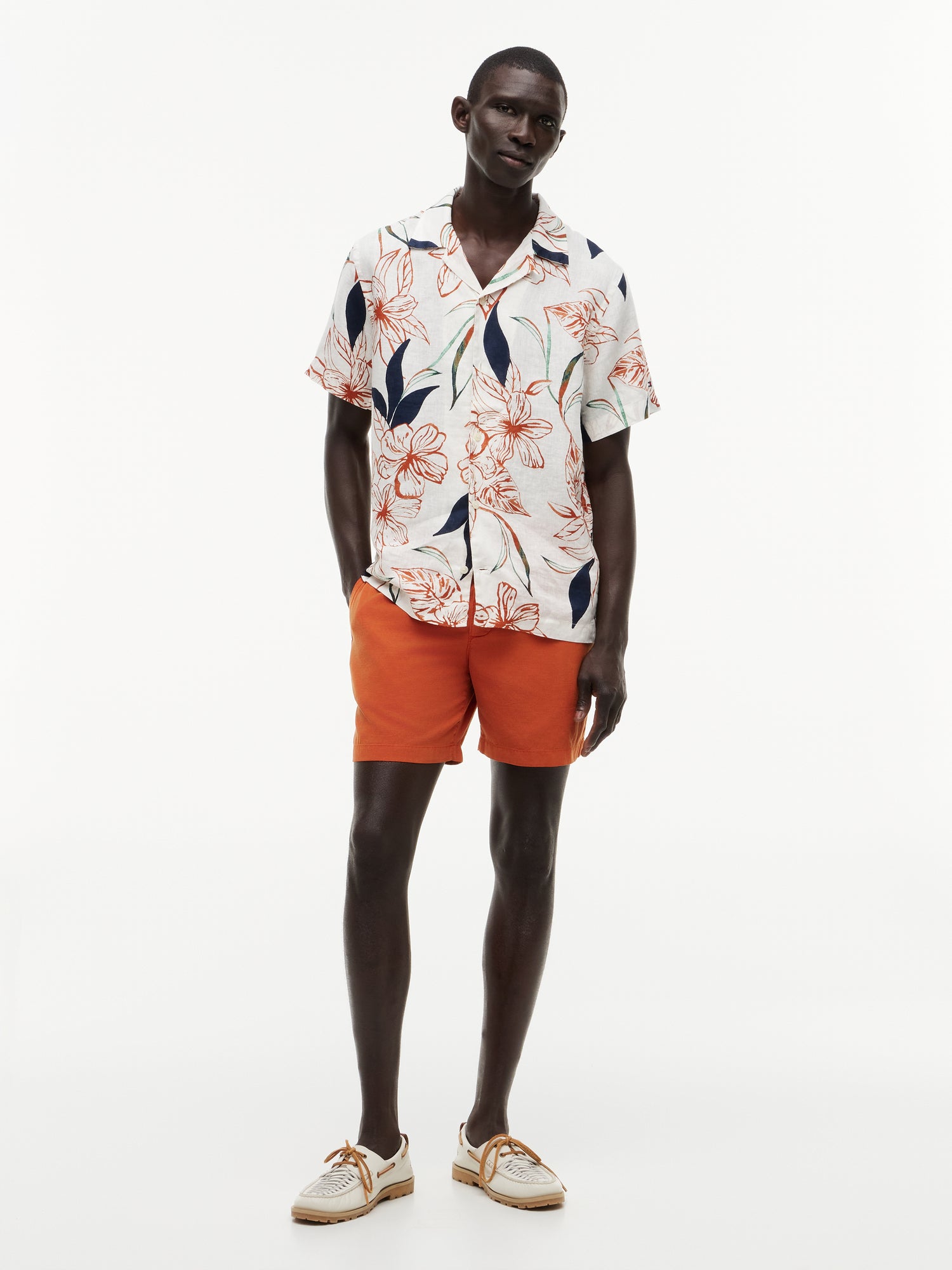 LINEN RESORT PRT SS RF SHIRT