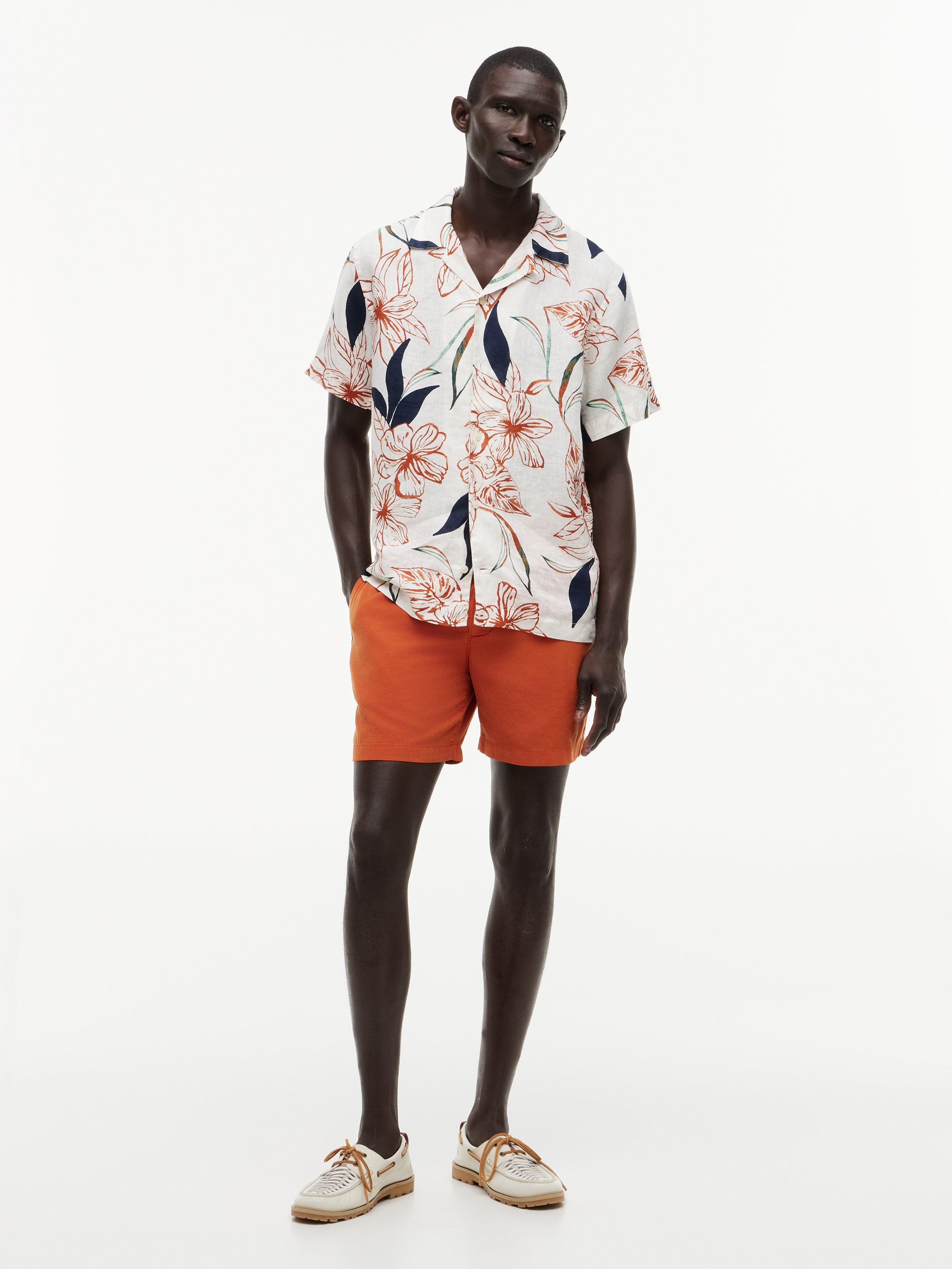 LINEN RESORT PRT SS RF SHIRT