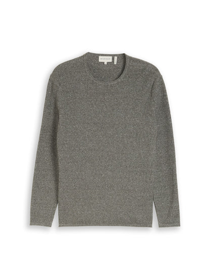 Strickpullover mit Leinenanteil