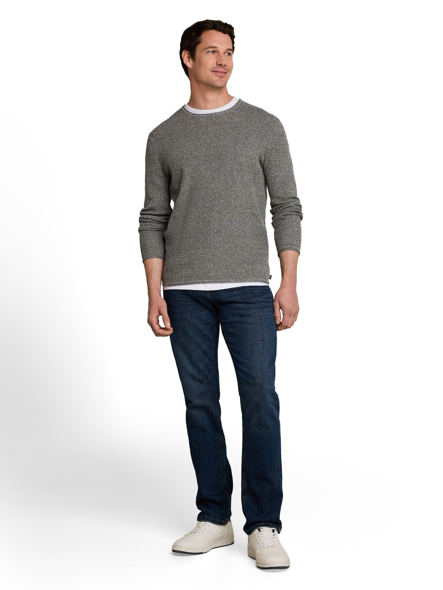 Strickpullover mit Leinenanteil