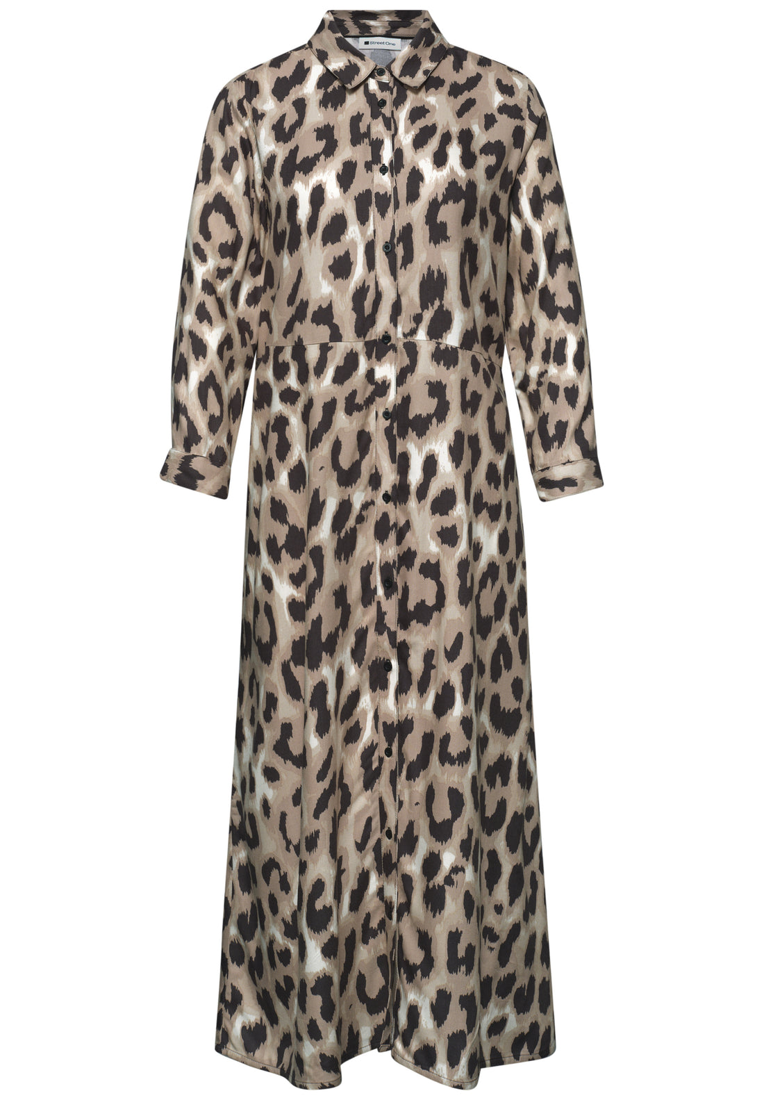 Midi-Kleid mit durchgehender Knopfleiste