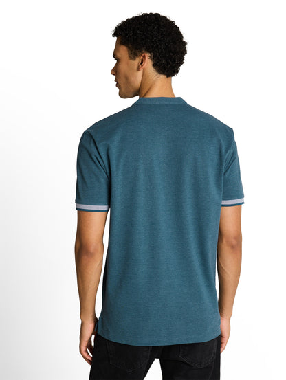 Piqué Poloshirt mit Stehkragen