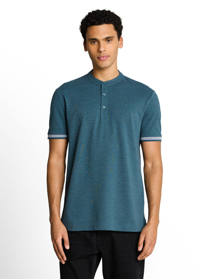 Piqué Poloshirt mit Stehkragen