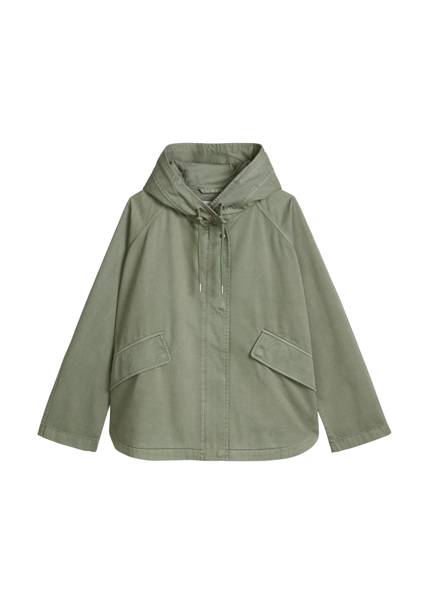 Cape-Jacke mit Kapuze relaxed garment-dyed