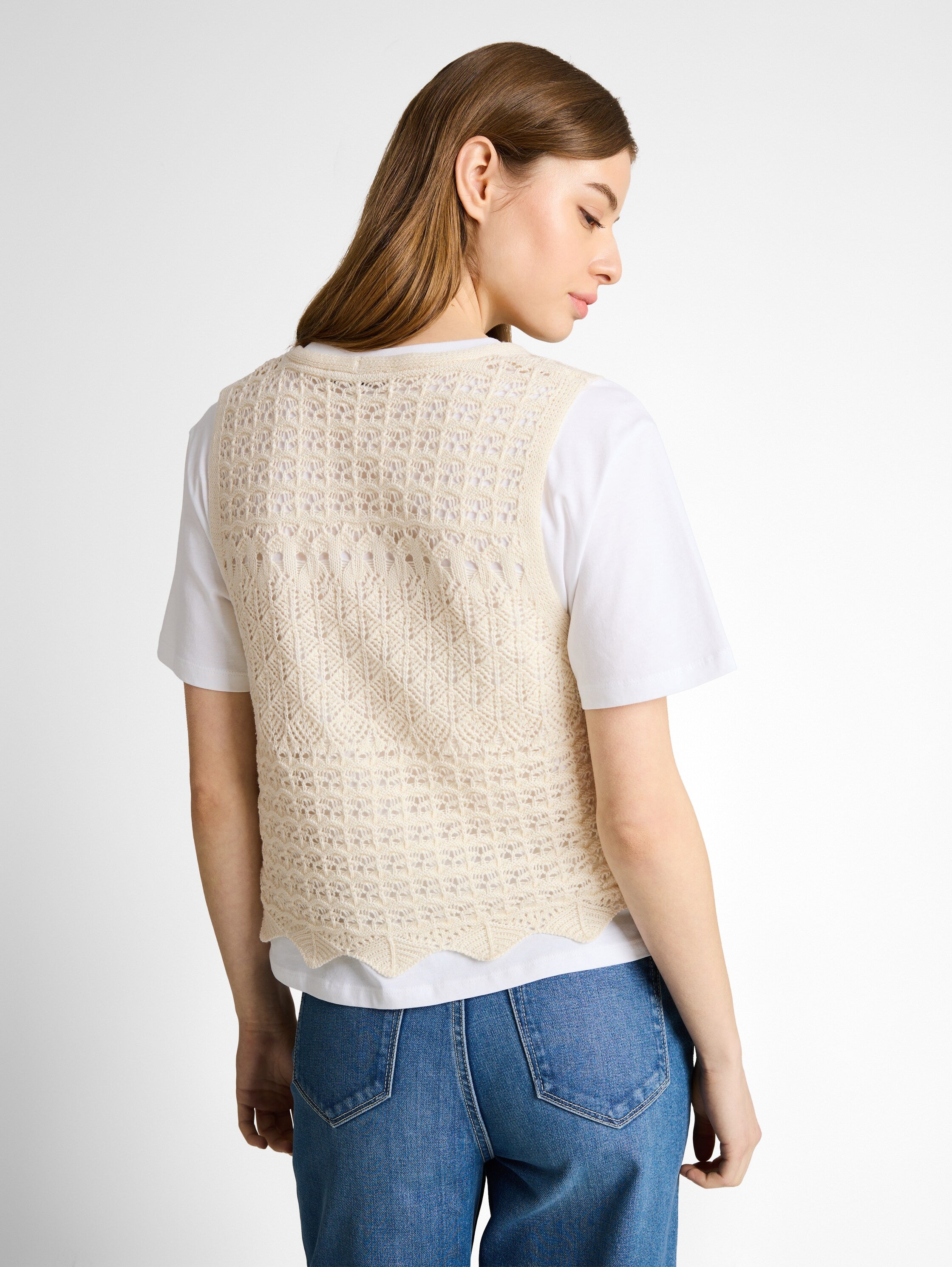 Strickwesten mit Lochmuster