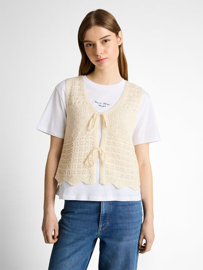 Strickwesten mit Lochmuster