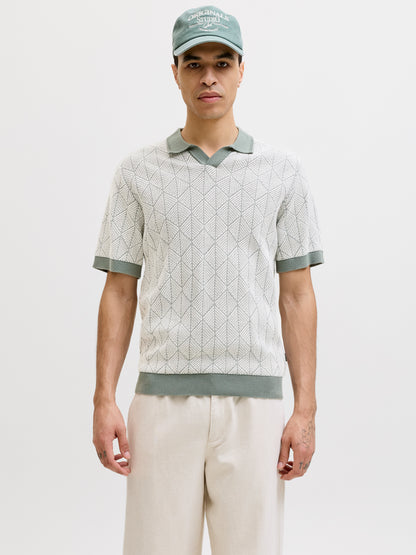 JPRBLUBLAKE STRUCTURE KNIT SPLIT NECK SS