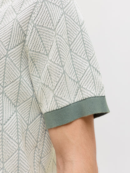 JPRBLUBLAKE STRUCTURE KNIT SPLIT NECK SS