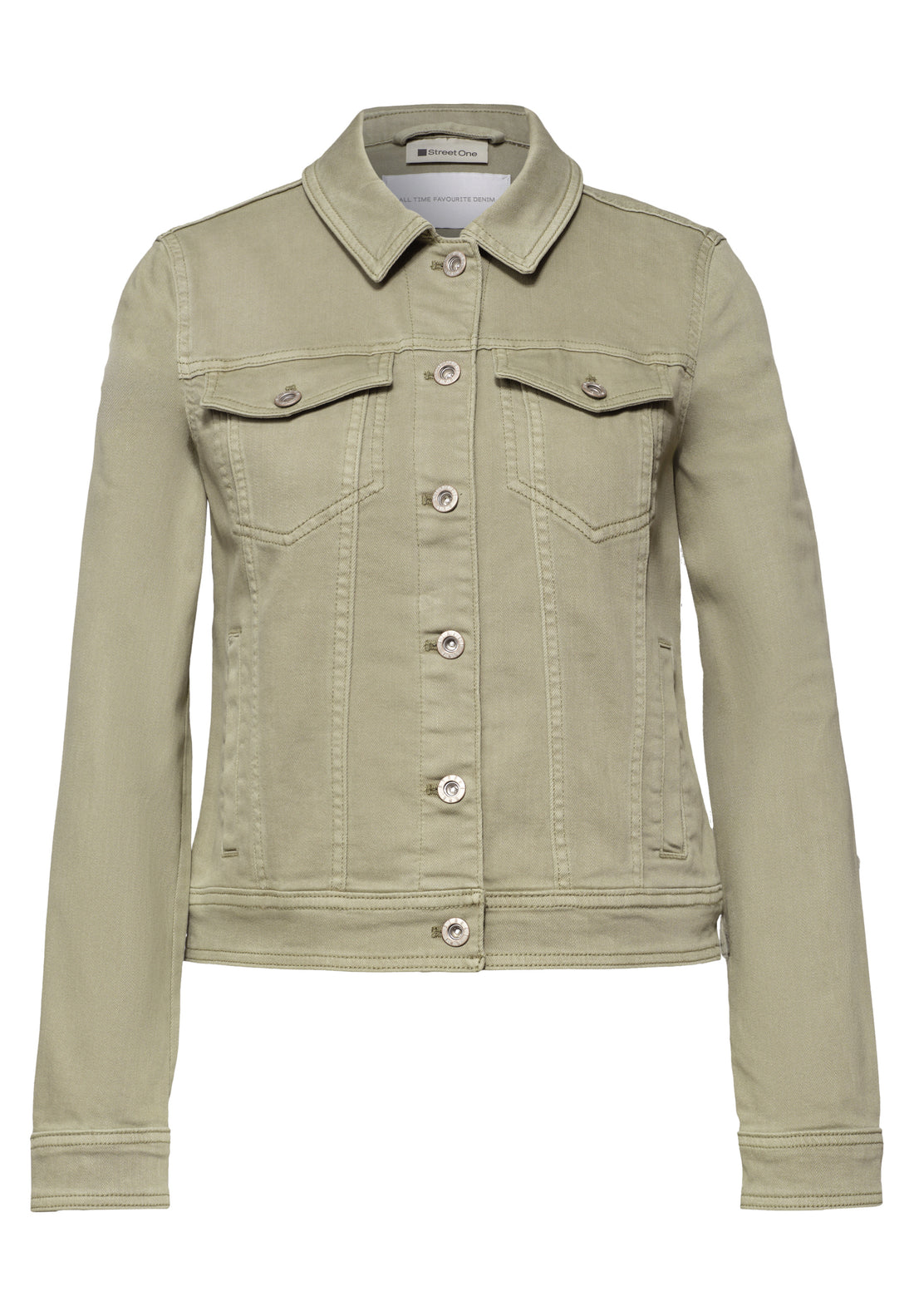 Jeansjacke im Colored-Denim-Look