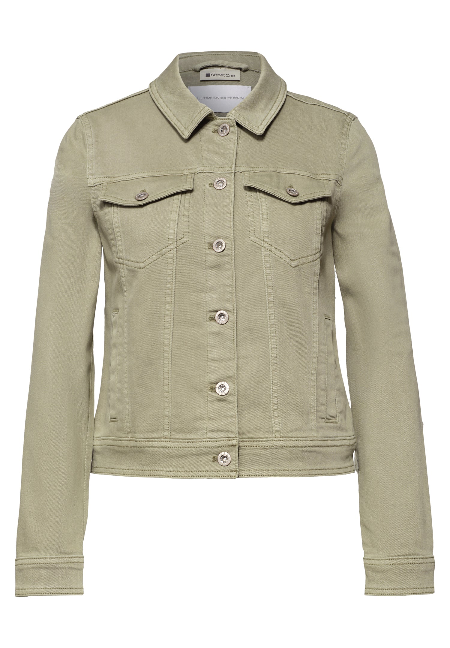Jeansjacke im Colored-Denim-Look