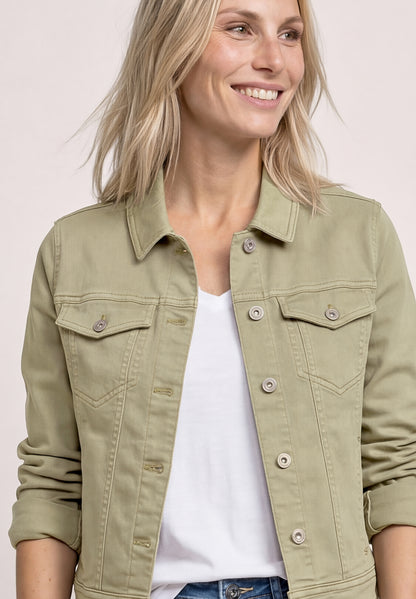 Jeansjacke im Colored-Denim-Look