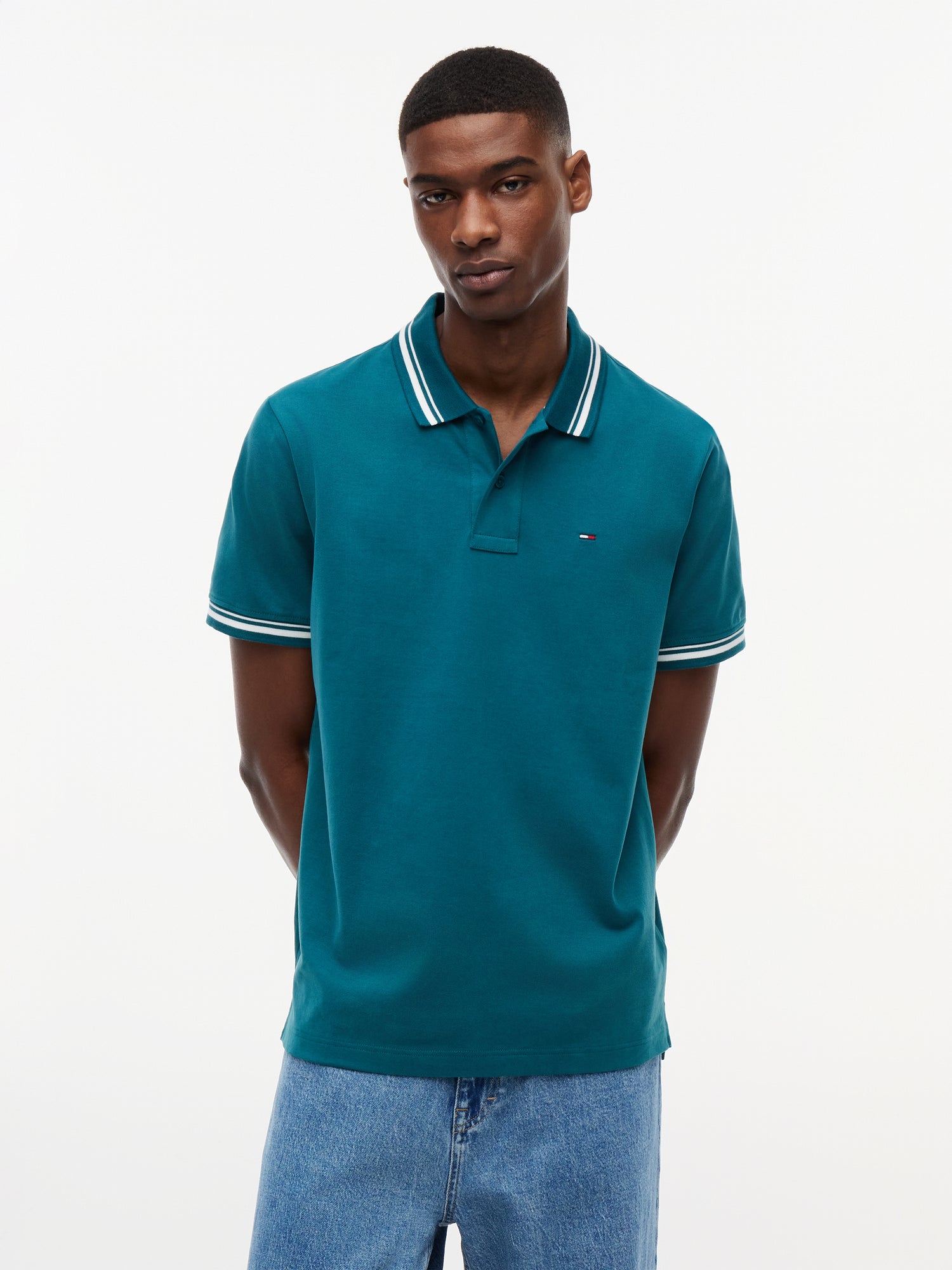 Tommy Flag Regular Fit Tipped Polo Shirt