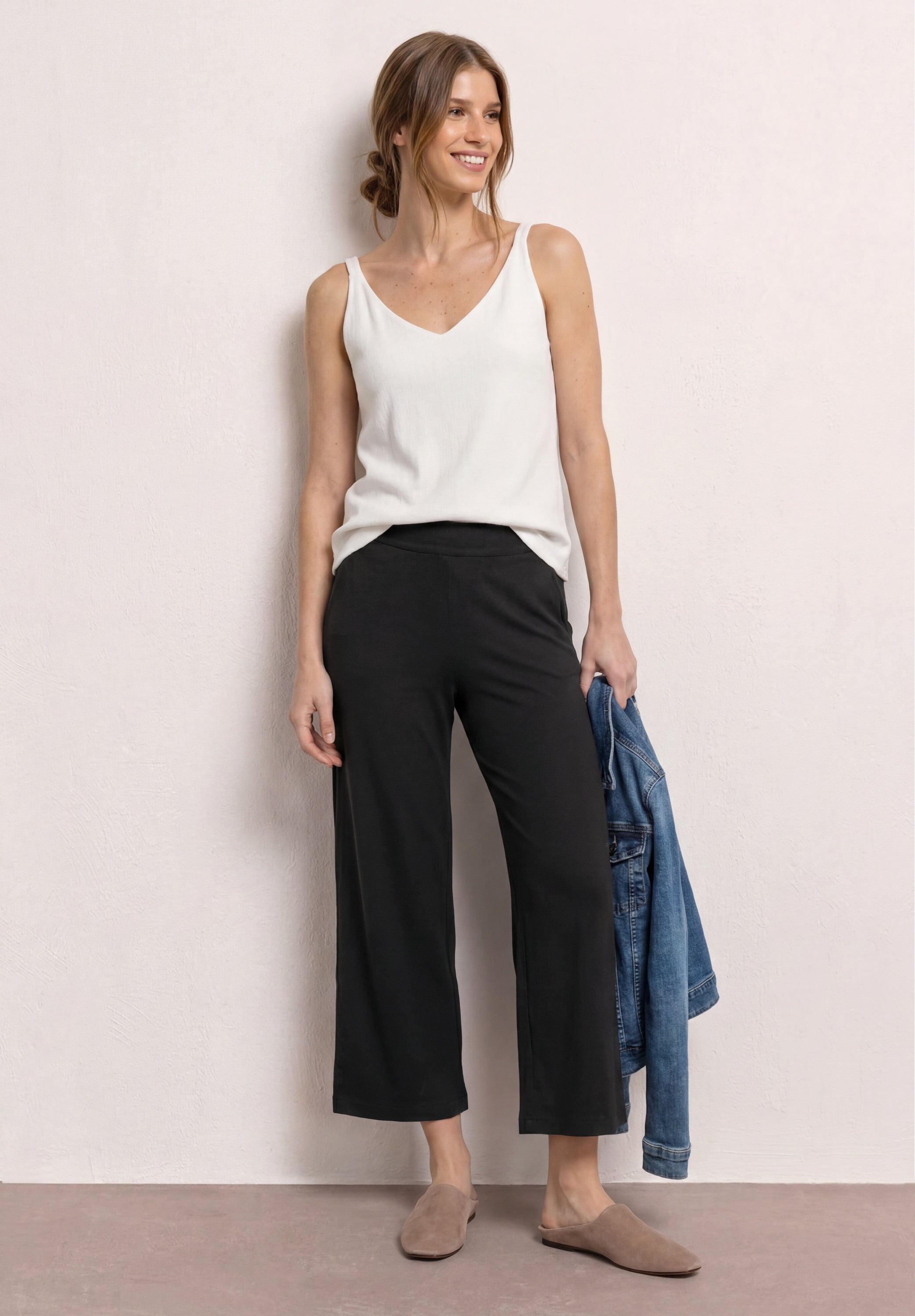 7/8 Wide Leg Hose im Loose Fit