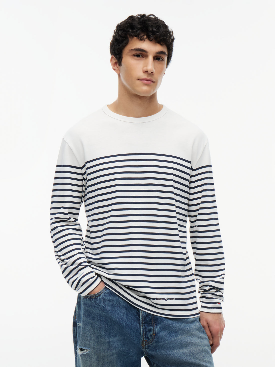 TJM REG BRANDED STRIPE LS