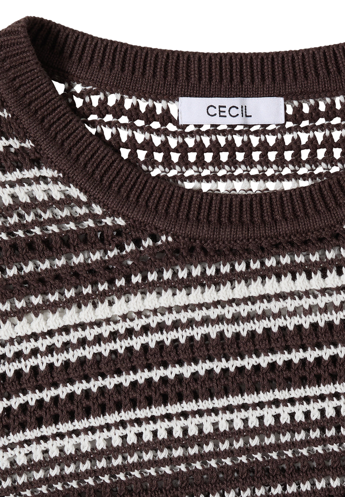 Kurzarm Pullover mit Rundhals und Streifen
