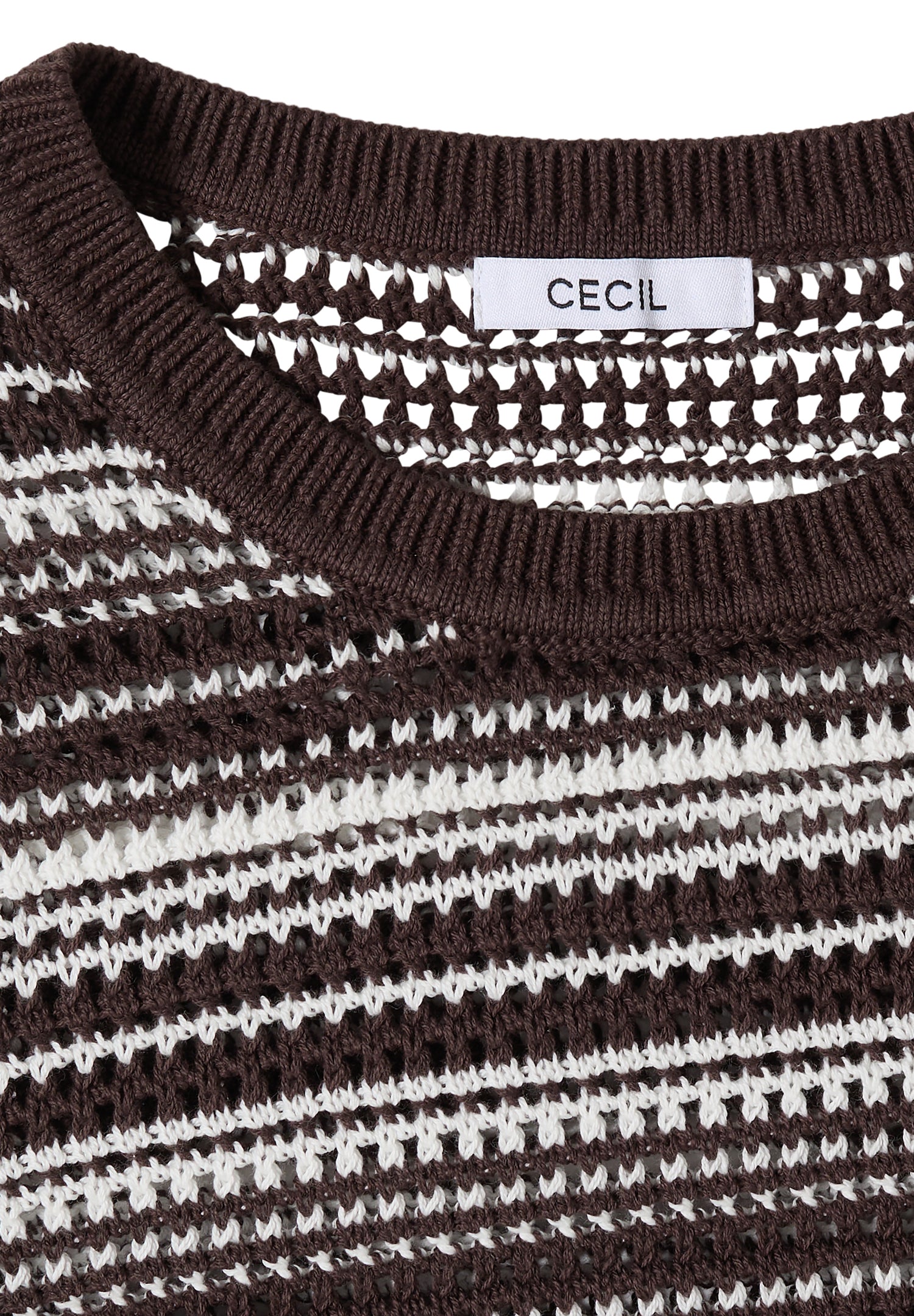 Kurzarm Pullover mit Rundhals und Streifen
