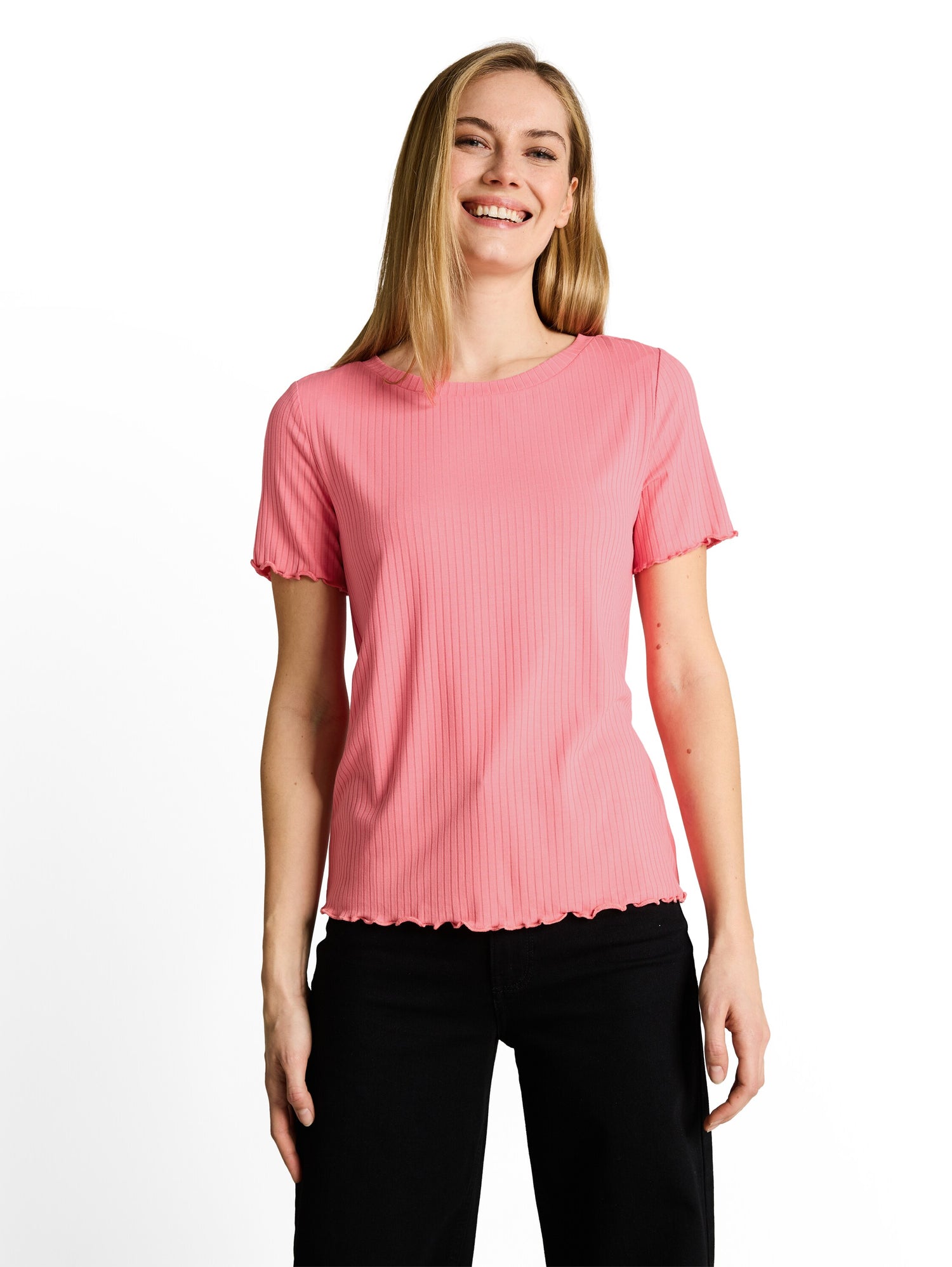 T-Shirt mit Rippstruktur