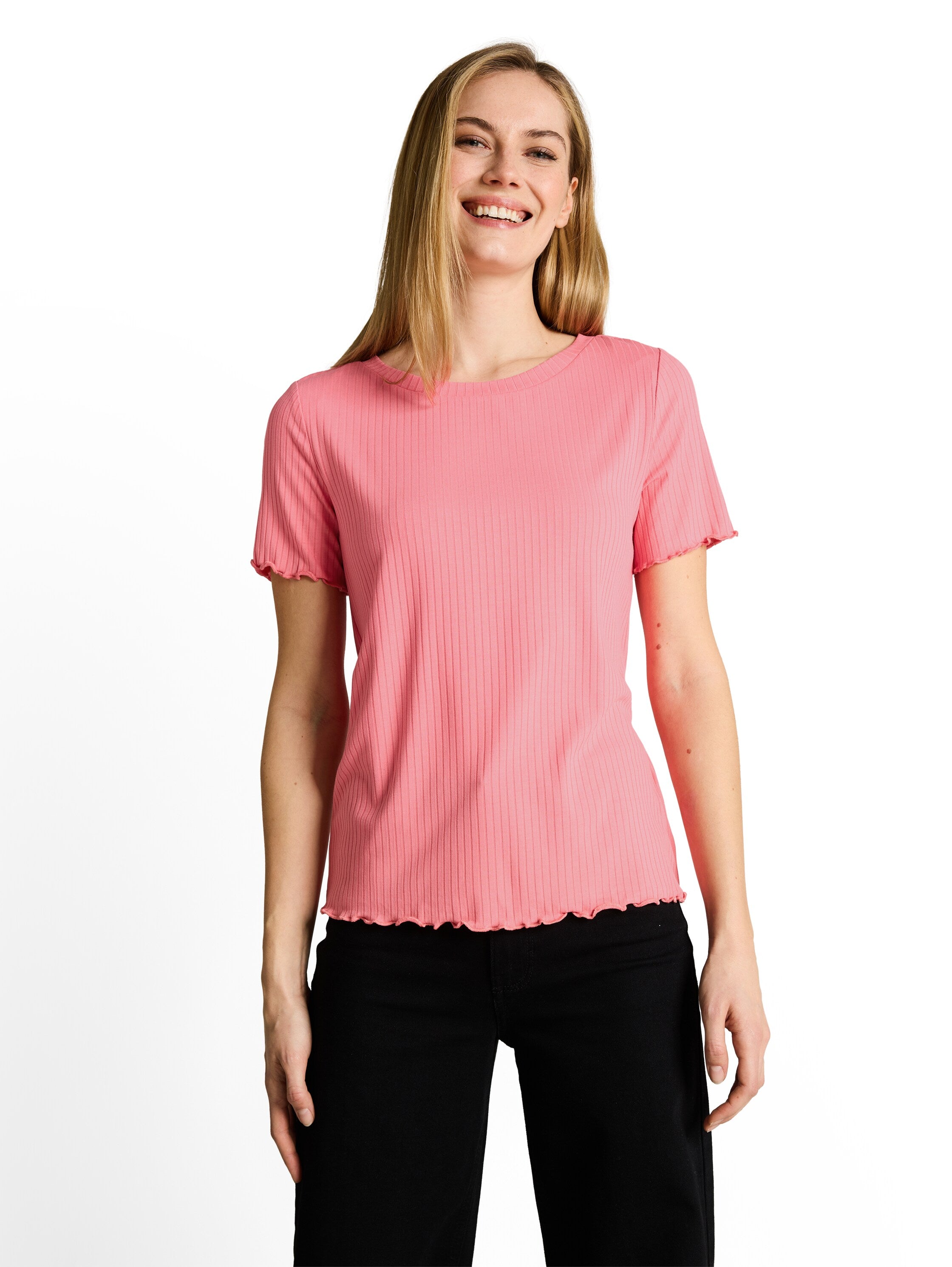 T-Shirt mit Rippstruktur