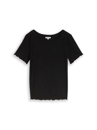 T-Shirt mit Rippstruktur