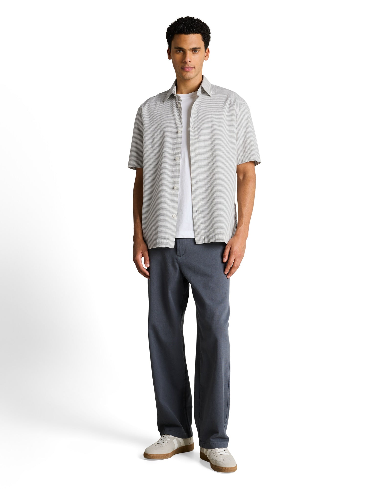 Relaxed Fit Kurzarmhemd mit Streifen