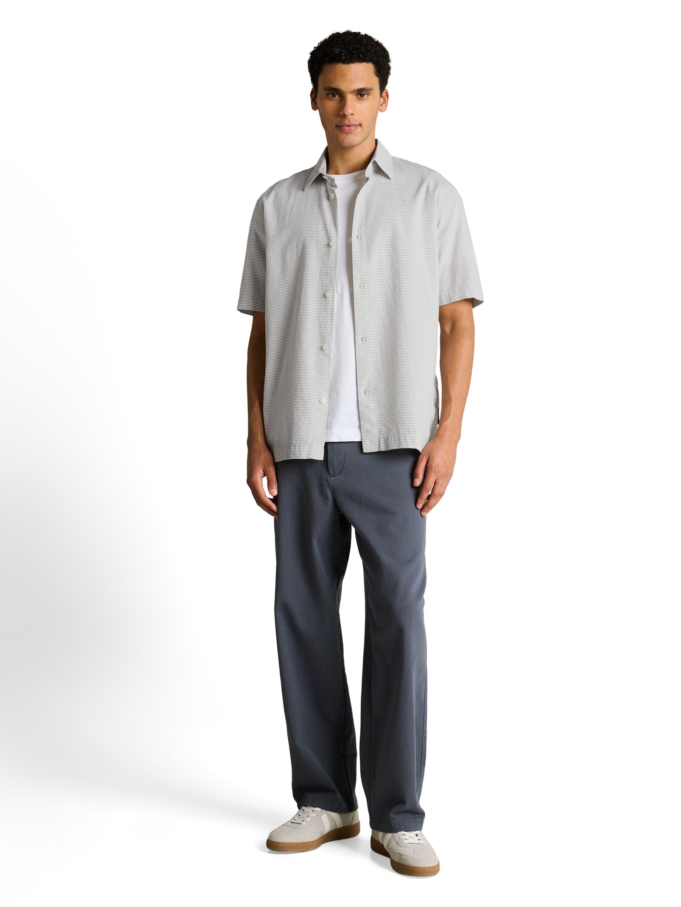 Relaxed Fit Kurzarmhemd mit Streifen