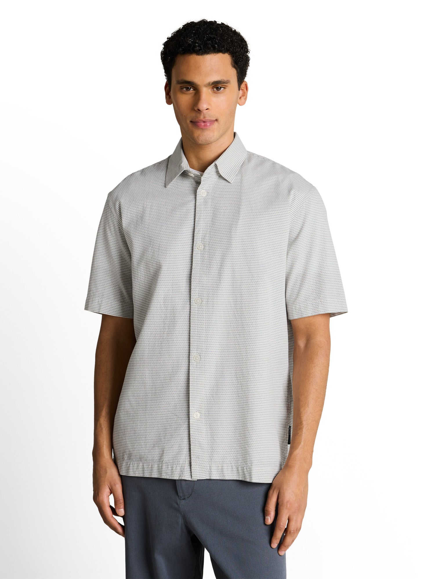 Relaxed Fit Kurzarmhemd mit Streifen
