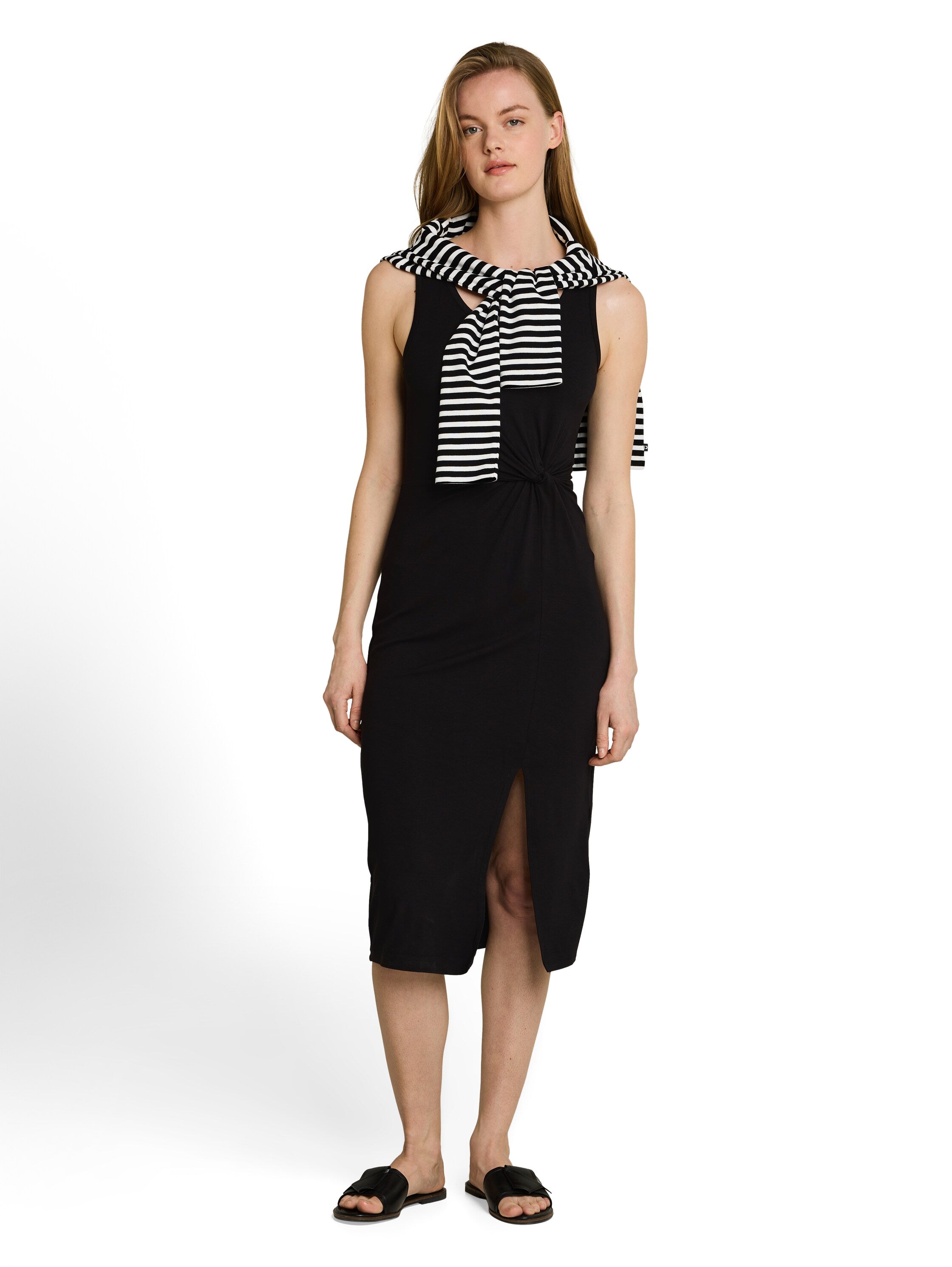 Fitted Midi-Kleid mit Knotendetail