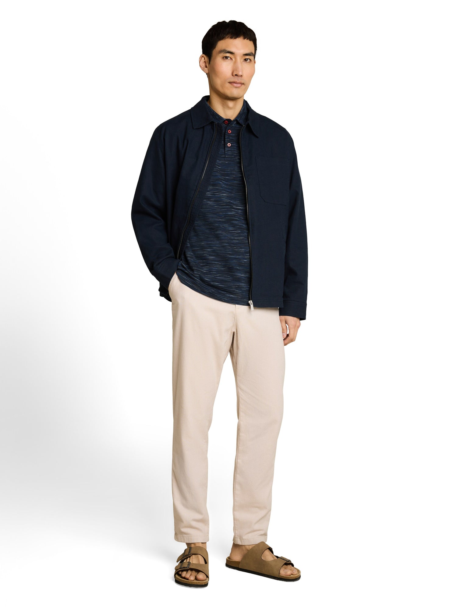 Piqué Poloshirt in Melange-Optik