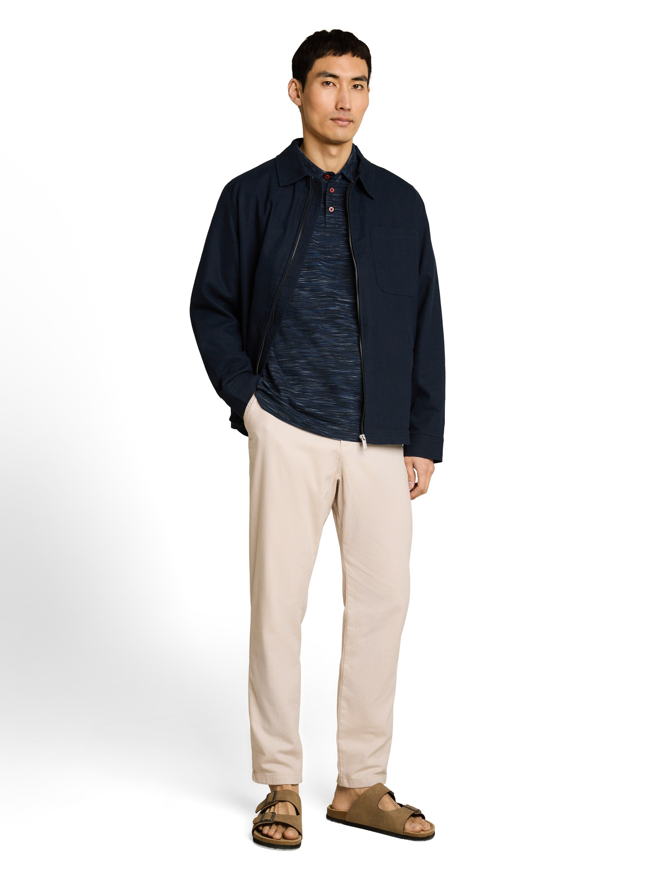 Piqué Poloshirt in Melange-Optik