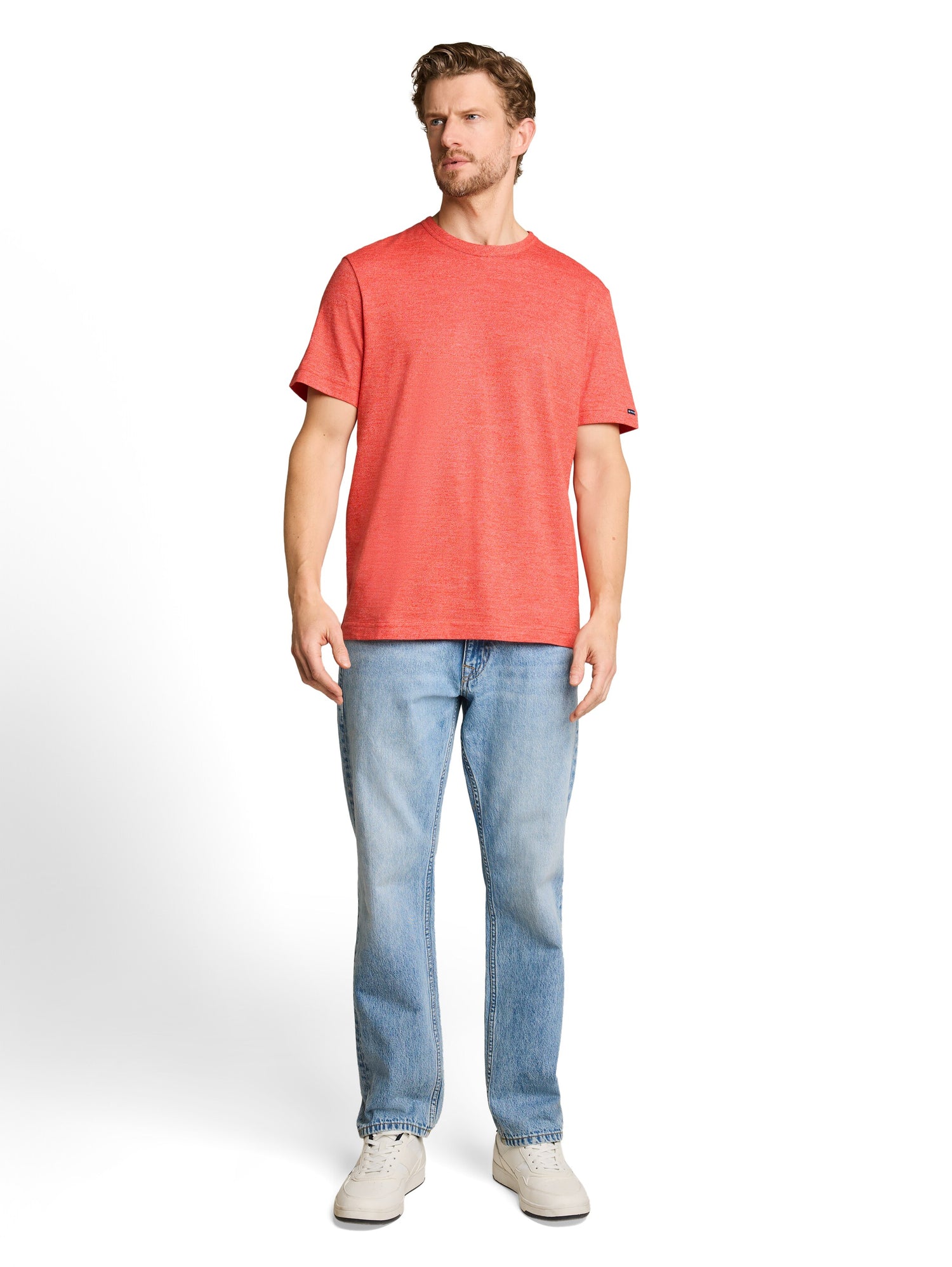 T-Shirt in Melange-Optik