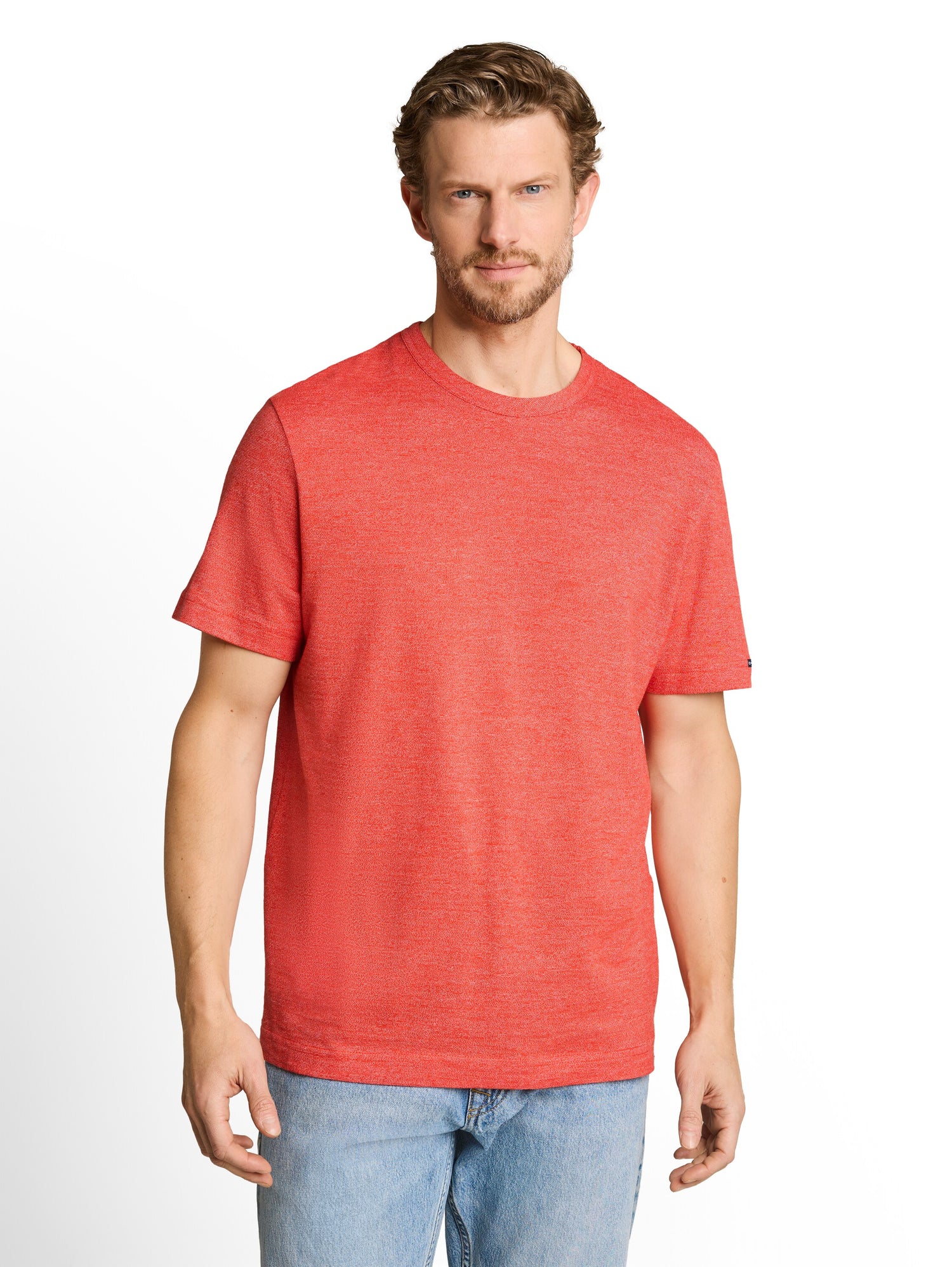 T-Shirt in Melange-Optik