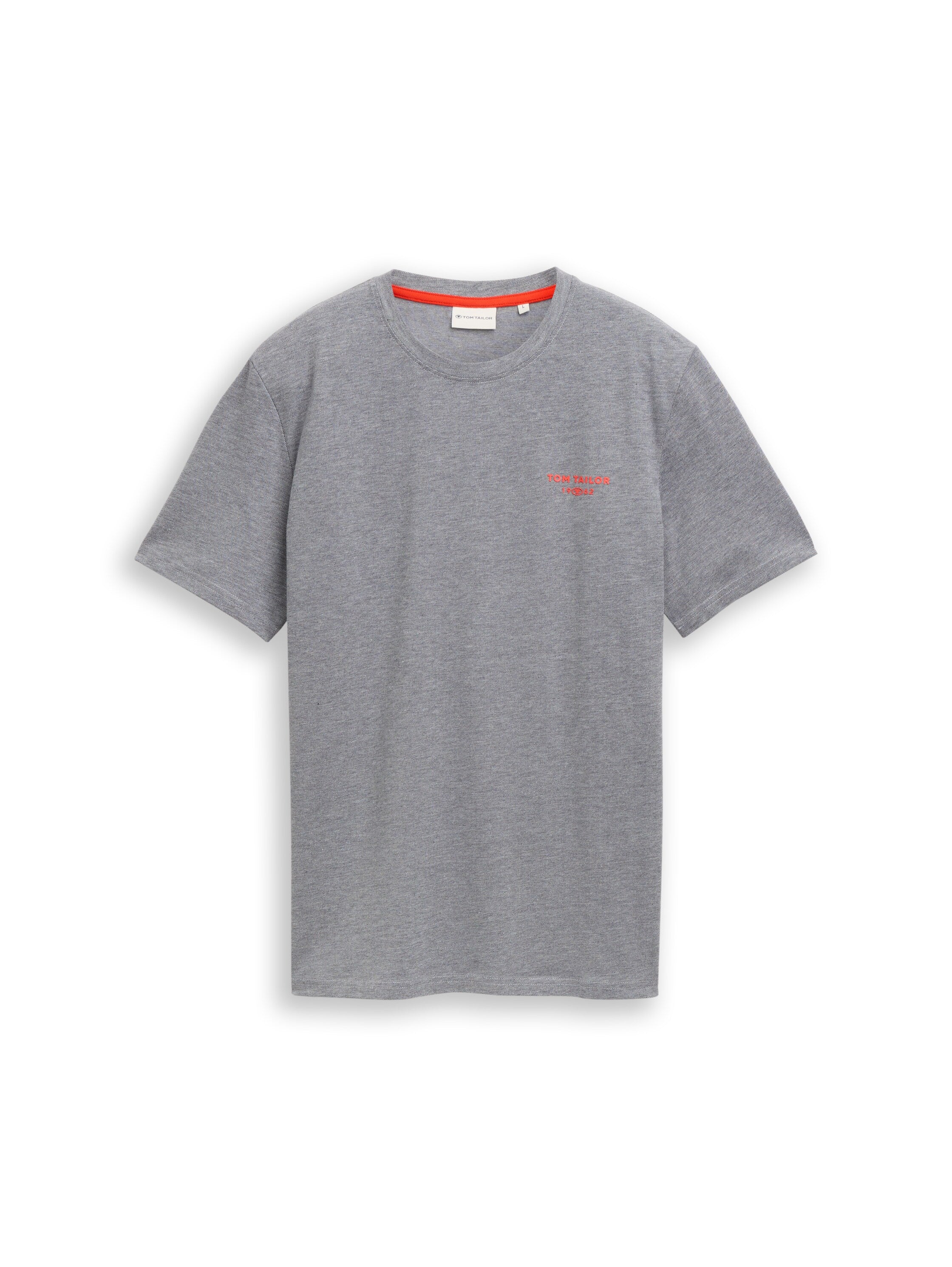 Piqué T-Shirt in Melange-Optik