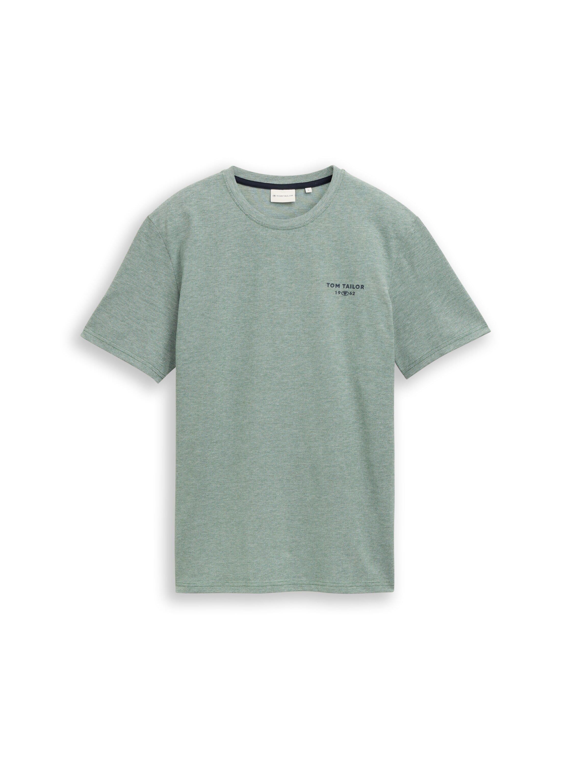 Piqué T-Shirt in Melange-Optik