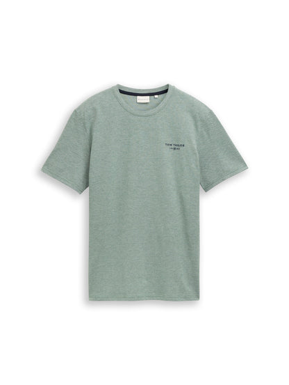 Piqué T-Shirt in Melange-Optik